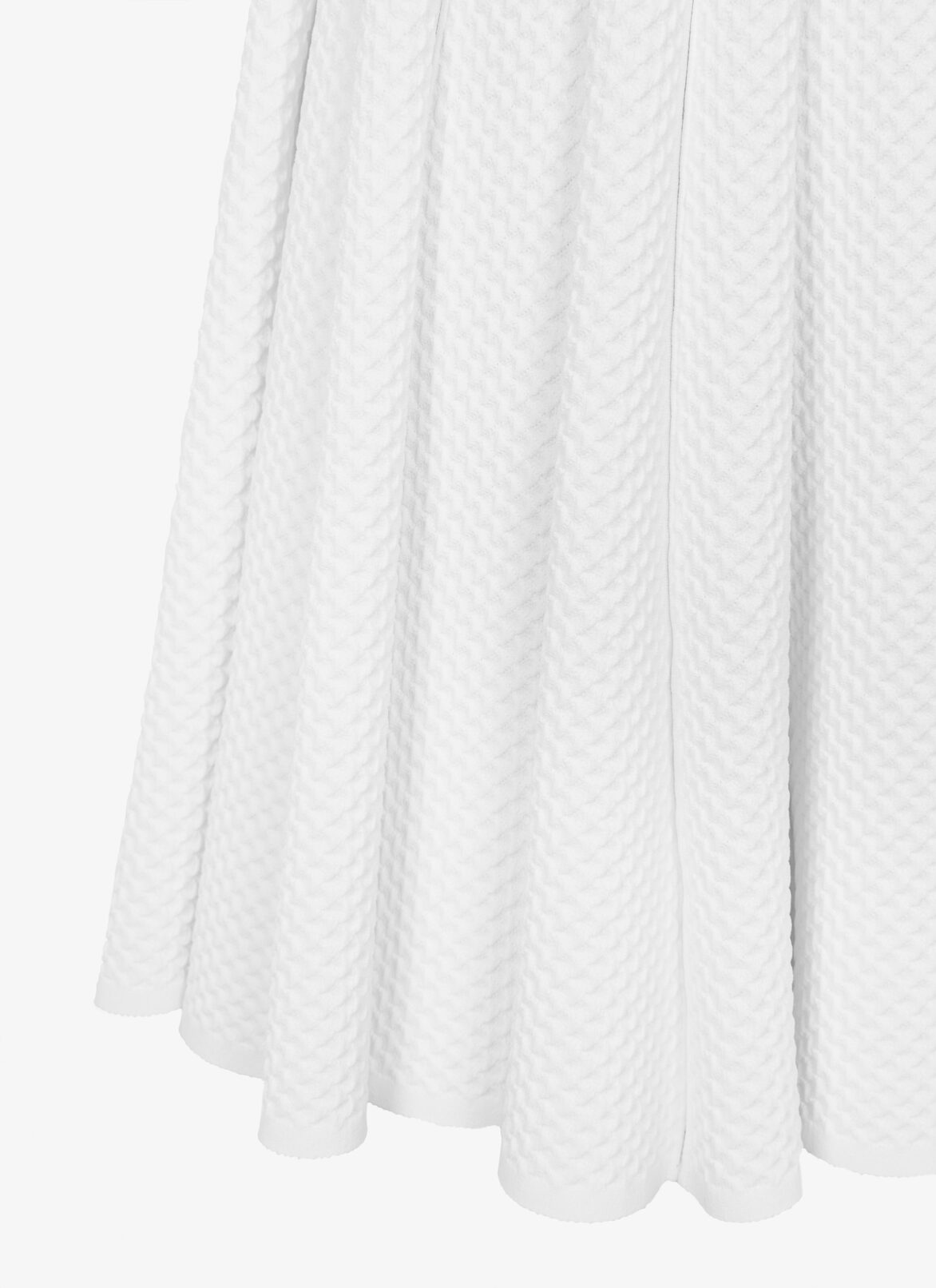 Ausgestelltes Kleid Aus Piqué-Strick ALAÏA WEIß AUSGESTELLTES KLEID AUS PIQUÉ-STRICK